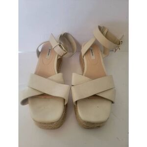 Stradivarius Women's Beige Espadrille Platform Sandals Size 37